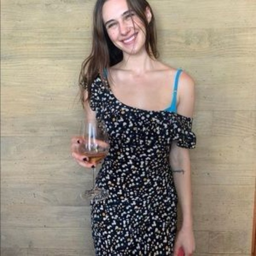 Realisation Par Lou Milky Way Black Floral Midi Dress